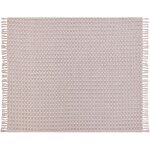 Beliani - couvre - lit plaid dcoratif en coton 220 x 240 cm couverture chambre salon rose bere