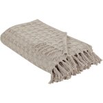Beliani - couvre - lit plaid décoratif en coton 220 x 240 cm couverture chambre salon taupe bere Beliani - couvre - lit plaid décoratif en coton 220 x 240 cm couverture chambre salon taupe bere