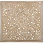 D�coration murale en tableau carr�e avec des d�coupes ornement�s au motif oriental en bois clair pour ...