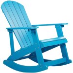 Beliani - fauteuil � bascule de jardin avec lattes en bois synth�tique bleu adirondack