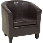 Fauteuil club type cabriolet en cuir pu marron de qualit pour chambre ou salon au design moderne et ...