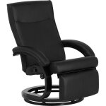 Beliani - fauteuil inclinable en cuir pu noir avec rembourrage pais et repose - pied pour salon au design ...
