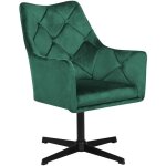 Beliani - fauteuil pivotant en velours vert foncé avec dossier capitonné et fonction bascule Élégant ... Beliani - fauteuil pivotant en velours vert foncé avec dossier capitonné et fonction bascule Élégant ...