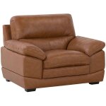 Fauteuil confortable en cuir pu marron de qualit pour salon lgant au design moderne et intemporel ...