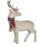 Beliani - figurine de renne blanc 51 cm  charpe pour nol dcoration pour intrieur mustola