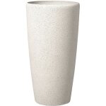 Grand vase cache - pot blanc rond 39 x 39 x 75 cm en pierre et polyrésine, pot de fleurs au design moderne, ... Grand vase cache - pot blanc rond 39 x 39 x 75 cm en pierre et polyrésine, pot de fleurs au design moderne, ...