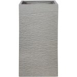 Grande jardini�re haute terre cuite d�cor int�rieur ext�rieur 40x40x77 cm gris clair dion