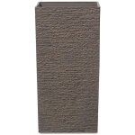 Haut cache - pot marron carr� 35 x 35 x 70 cm pot de fleurs robuste en pierre et polyr�sine au design ...