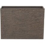 Haut cache - pot marron rectangulaire 29 x 70 x 50 cm bac  fleurs en pierre et polyrsine au design ...