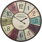 Horloge au style moderne en acier multicolore et avec chiffre arabe pour int�rieur traditionnel beliani ...