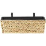 Jardini�re pot de fleurs rectangulaire beige 60 cm de type panier en fibres naturelles pour balcon terrasse ...