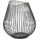 Lanterne dcorative en mtal noir filaire 22 cm de hauteur design minimaliste pour intrieur et extrieur ...