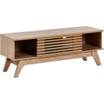 Beliani - meuble tv bois clair en mdf avec porte coulissante 1 etag�re plaqu� r�tro toledo