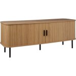 Meuble tv retro mdf pieds mtalliques portes coulissante bois clair bradley