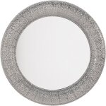 Beliani - miroir mural de forme ronde fabriqu� en m�tal argent� avec finition pr�cise 80 cm de diam�tre ...