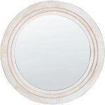 Beliani - miroir mural blanc cass en mtal 60 cm pice d'accent glamour ronde delicias