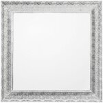 Beliani - miroir mural de forme carr�e avec cadre en m�tal argent� orn�e de motif oriental pour salon ...