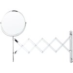 Beliani - miroir mural de maquillage  bras extensible double face  19 cm argent