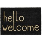 Beliani - paillasson d'int�rieur moderne texte de bienvenue 40 x 60 cm support antid�rapant pvc et fibre ...