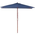 Parasol de jardin ou de terrasse rectangulaire bleu marine avec pied en bois, toile anti uv 144 x 195 ... Parasol de jardin ou de terrasse rectangulaire bleu marine avec pied en bois, toile anti uv 144 x 195 ...
