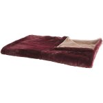 Beliani - plaid rouge bordeaux en polyester 180 x 220 cm couvre lit doubl ultra doux chaud idal pour ...