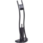 Porte - papier moderne et support de brosse sur pied en acier noir soacha