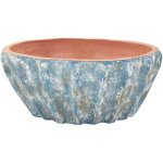 Beliani - pot de fleurs traditionnel en terre cuite ovale 51 cm ext�rieur int�rieur bleu ostrya