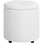 Beliani - pouf coffre de rangement glamour 38 x 40 cm en cuir pu blanc maryland Beliani - pouf coffre de rangement glamour 38 x 40 cm en cuir pu blanc maryland