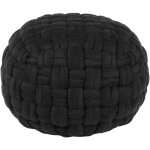 Beliani - pouf moderne multifonctionnel tress� noir pour salon repose - pied hopa