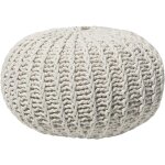 Beliani - pouf rond en coton beige  billes de polystyrne accessoire d'intrieur doux conrad