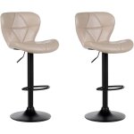 Beliani - set 2 tabourets de bar pivotants base noire hauteur réglable en cuir pu beige clair valetta ... Beliani - set 2 tabourets de bar pivotants base noire hauteur réglable en cuir pu beige clair valetta ...