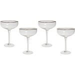 Beliani - set de 4 soucoupes à champagne soufflées à la main 45 cl bordure dorée topaz Beliani - set de 4 soucoupes à champagne soufflées à la main 45 cl bordure dorée topaz