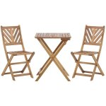 Set de jardin ou terrasse bistrot en bois d'acacia fonc table et 2 chaises pliantes au design intemporel ...