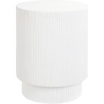 Beliani - table d'appoint stri�e moderne mgo ronde r�sistante aux uv et aux taches blanche biccari