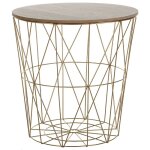 Beliani - table basse d'appoint ronde plateau effet bois clair sur base en acier doré design ultra moderne ... Beliani - table basse d'appoint ronde plateau effet bois clair sur base en acier doré design ultra moderne ...