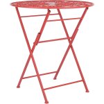 Beliani - table de bistrot en métal rouge ? 70 cm ajouré pliante pour balcon ou terrasse scario Beliani - table de bistrot en métal rouge ? 70 cm ajouré pliante pour balcon ou terrasse scario
