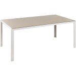 Beliani ? table de jardin rectangulaire 160 x 90 cm ? aluminium et verre tremp� ? 6 places ? r�sistante ...