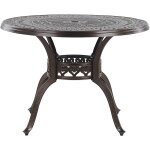 Beliani - table de jardin ronde 102 cm en aluminium marron cuivr� salento
