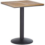 Beliani ? table de jardin carr�e type bistro 60 x 60 cm ? acier noir et bois synth�tique ? r�sistante ...