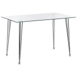 Table � manger moderne rectangulaire en verre tremp� 120 x 70 cm winston