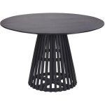 Beliani - table � manger ronde moderne pour 4 personnes 120 cm plateau bois d'h�v�a noir mesilla