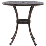 Table de repas de jardin ronde 65 cm en aluminium effet vieilli marron fonc� tr�s d�corative pour jardin ...