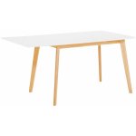 Table extensible 120 / 155 x 80 cm en mdf et bois blanc et clair scandinave medio Table extensible 120 / 155 x 80 cm en mdf et bois blanc et clair scandinave medio