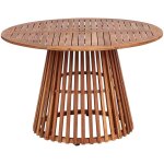Beliani - table de salle � manger d'ext�rieur ronde 120 cm en bois d'acacia clair agello