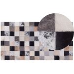 Beliani - tapis 80 x 150 cm en cuir de vache multicolore carrs fait  la main moderne rize