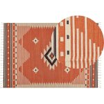 Beliani - tapis kilim avec motif g�om�trique 140 x 200 cm en coton multicolore gavar