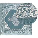 Beliani - tapis moderne en laine motif oriental 200 x 200 cm salon blanc et bleu gevas