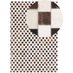 Beliani - tapis patchwork 140 x 200 cm marron et beige en carreaux de peau de vache accessoire d�co pour ...