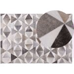 Tapis patchwork gris en cuir 140 x 200 cm pour intrieur contemporain beliani