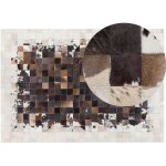 Beliani - tapis rectangulaire marron et beige en cuir patchwork pour intrieur au style moderne 160 x ...